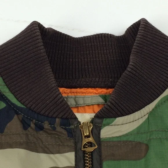 Denim Supply Ralph Lauren Vest Womens Medium Camo American Flag Lightweight USA - Picture 12 of 13